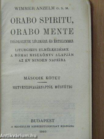 Orabo spiritu, orabo mente II.