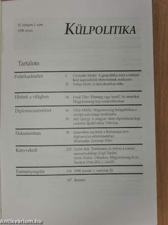 Külpolitika 1998. tavasz-tél