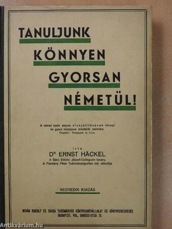 Tanuljunk könnyen, gyorsan németül!