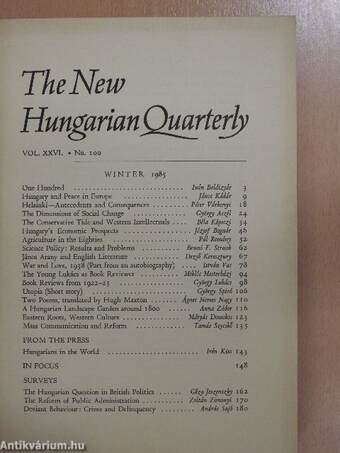 The New Hungarian Quarterly Winter 1985.