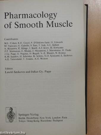 Pharmacology of Smooth Muscle