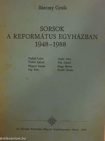 Sorsok a református egyházban