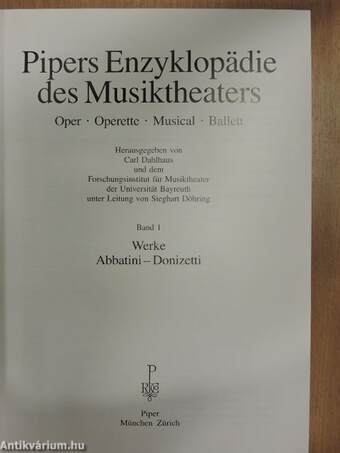 Pipers Enzyklopädie des Musiktheaters 1 (töredék)