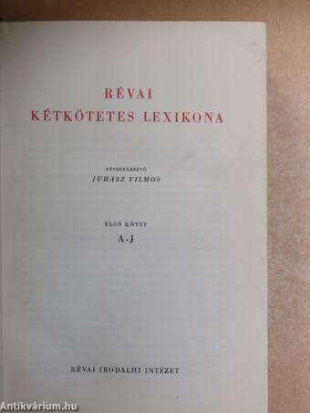 Révai kétkötetes lexikona 1-2.