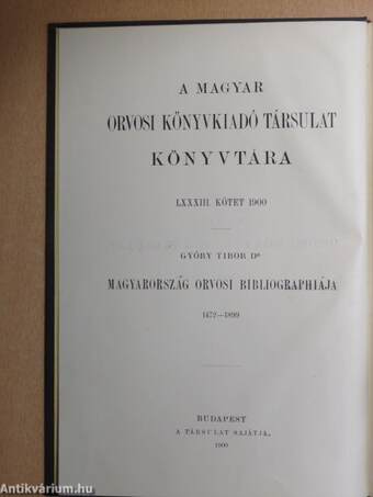 Magyarország orvosi bibliographiája