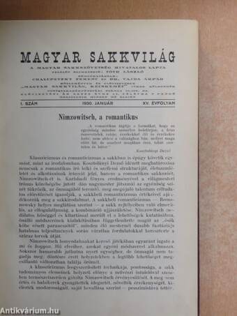 Magyar Sakkvilág 1930. január-december