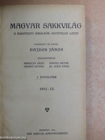 Magyar sakkvilág 1911-12. 