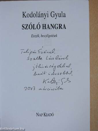 Szóló hangra (dedikált példány)