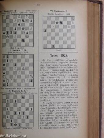 Magyar sakkvilág 1923. január-december/Magyar sakkvilág 1924. január-december