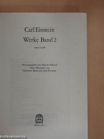 Carl Einstein Werke 2