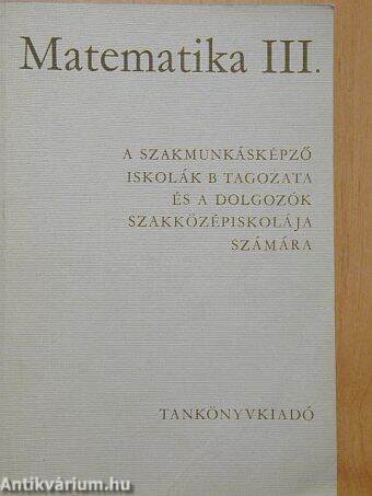 Matematika III.