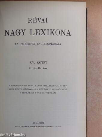 Révai nagy lexikona 15. (töredék)