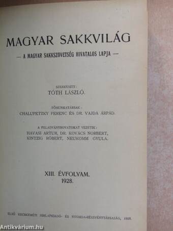 Magyar Sakkvilág 1928. január-december