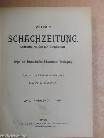 Wiener Schachzeitung 1915. januar-dezember