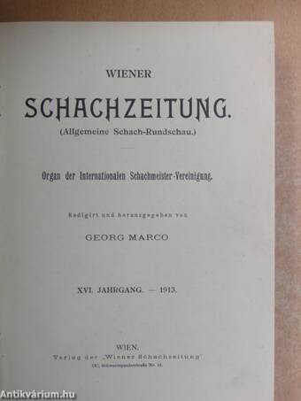 Wiener Schachzeitung 1913. januar-dezember