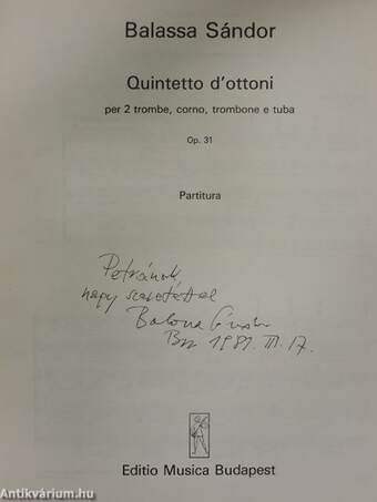 Quintetto d'ottoni (dedikált példány)