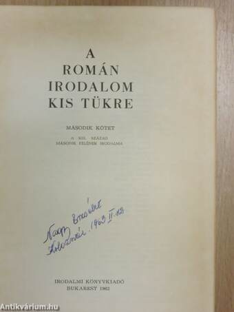 A román irodalom kis tükre II.