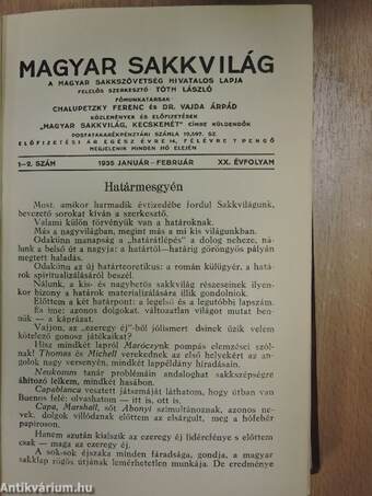 Magyar Sakkvilág 1935. január-december