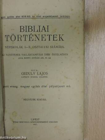 Bibliai történetek/Képes bibliai történetek