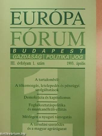 Európa Fórum 1993/1-4.