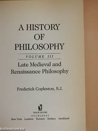 A History of Philosophy III