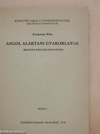 Angol alaktani gyakorlatok