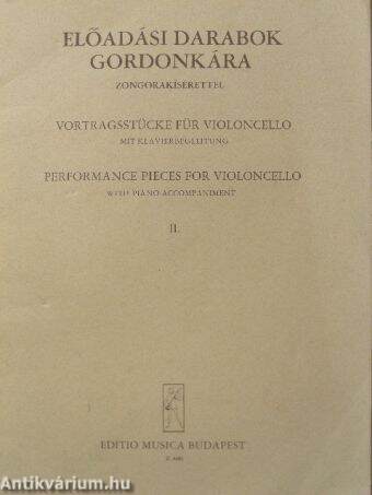 Előadási darabok gordonkára zongorakísérettel II.