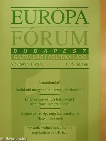 Európa Fórum 1995/1-4.