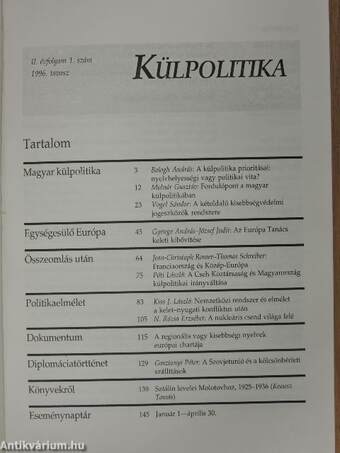 Külpolitika 1996. tavasz-tél