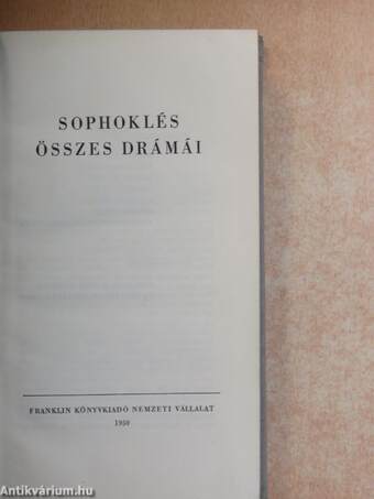 Sophoklés összes drámái