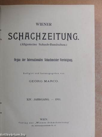 Wiener Schachzeitung 1911. januar-dezember