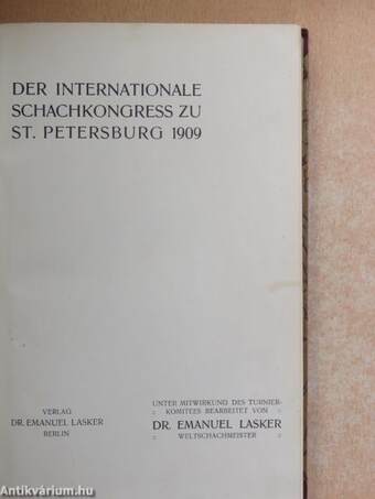 Der Internationale Schachkongress zu St. Petersburg 1909