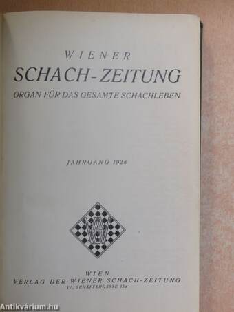 Wiener Schach-zeitung 1928. jänner-dezember