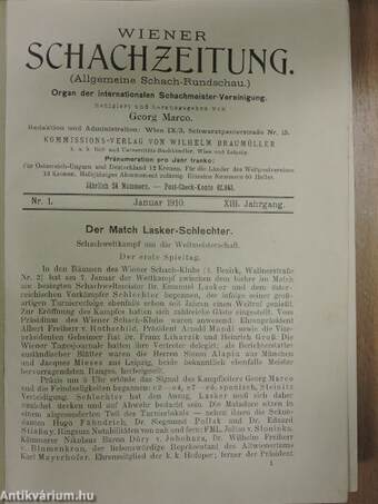 Wiener Schachzeitung 1910. januar-dezember