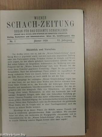 Wiener Schach-zeitung 1928. jänner-dezember