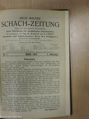 Neue Wiener Schach-zeitung 1923. 