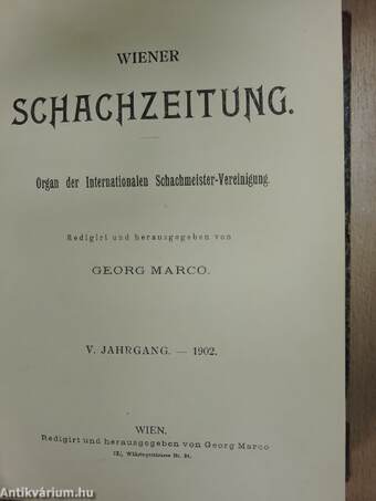 Wiener Schachzeitung 1901-1903. januar-dezember