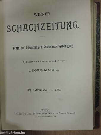 Wiener Schachzeitung 1901-1903. januar-dezember