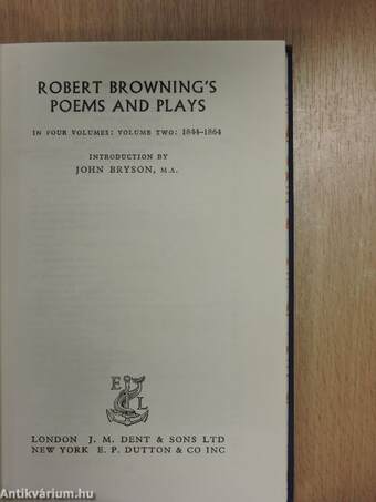 Robert Browning's Poems and Plays 2