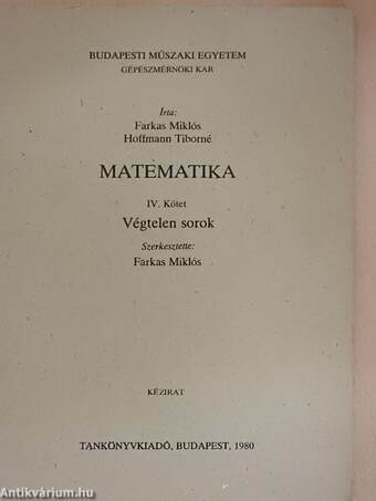 Matematika IV.