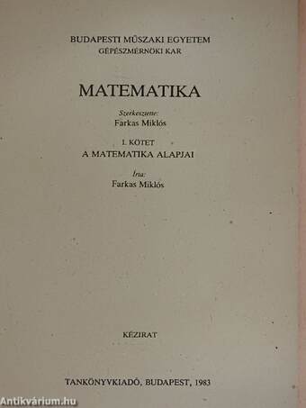 Matematika I.