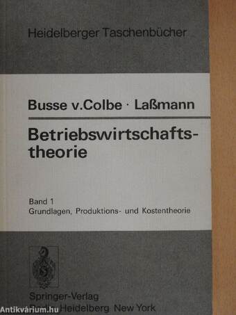 Betriebswirtschaftstheorie 1