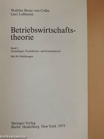 Betriebswirtschaftstheorie 1