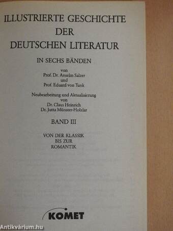 Illustrierte Geschichte der deutschen Literatur in sechs Bänden II/3-4.