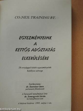 Egyezményeink a kettős adóztatás elkerülésére