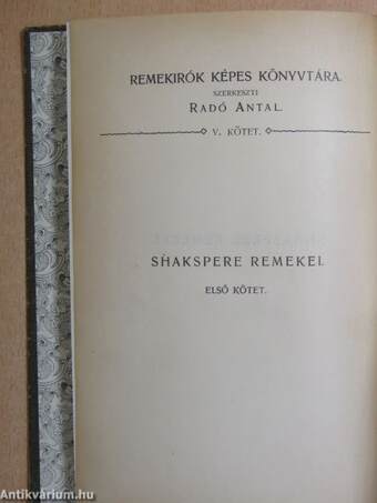 Shakspere remekei I.