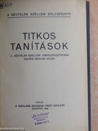 Titkos tanítások I.