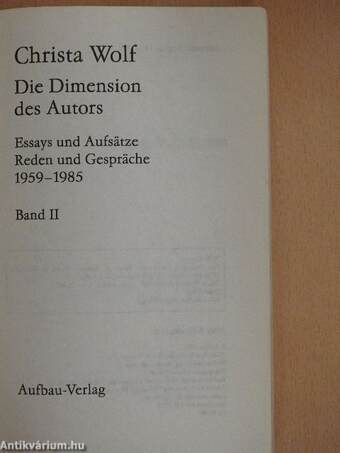 Die Dimension des Autors II (töredék)