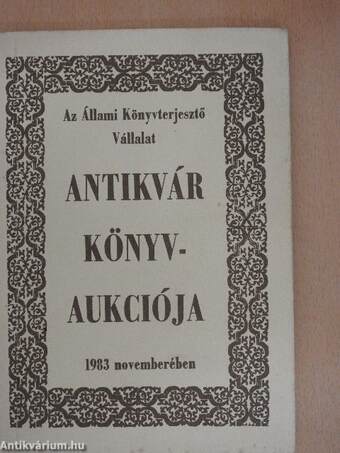 Az Állami Könyvterjesztő Vállalat antikvár könyvaukciója Budapesten 1983 novemberében