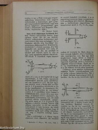 Természettudományi Közlöny 1932. január-december/Pótfüzetek a Természettudományi Közlönyhöz 1932. január-december